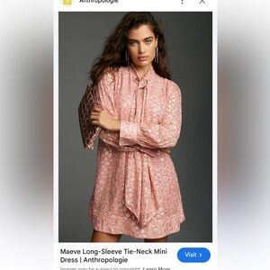 Maeve Pink Dress with Gold Accents